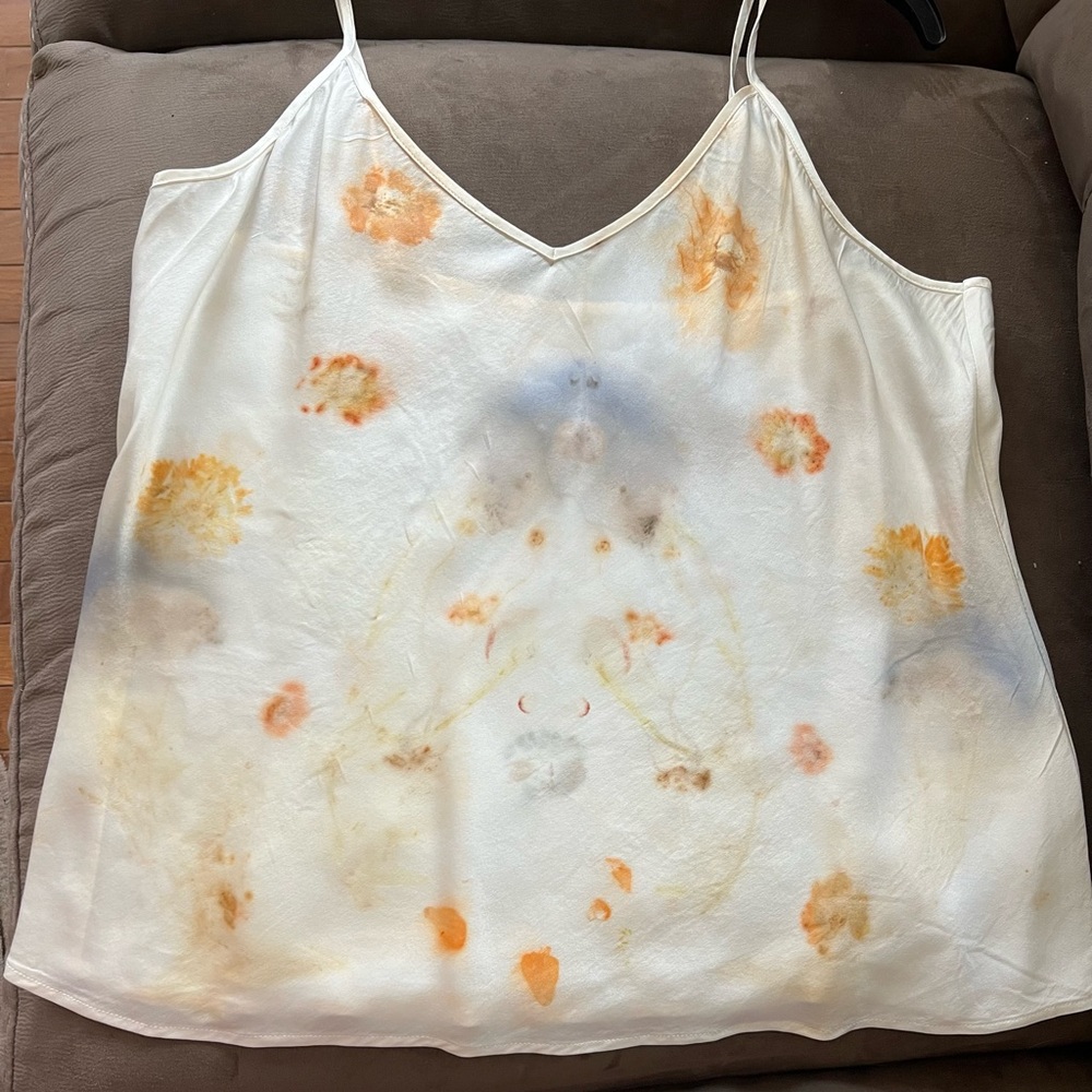 Flower Hand-Pounded Silk Cami